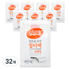 유하우스 일회용 위생 멀티백, 중(M), 30개입, 32개