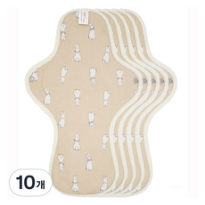 eechae 花翼型純棉衛生棉米色, 1入, 10個, 大型