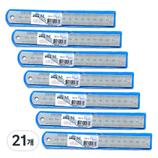 쁘띠팬시 스틸자 15cm, 혼합색상, 21개