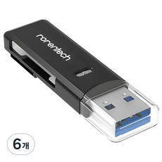 로랜텍 USB 3.0 블랙박스 SD카드 멀티 카드 리더기, RT-U197, 블랙, 6개