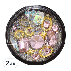 Seller 보석 쥬얼리 네일 파츠 세트, 핑크, 2세트