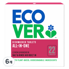 ecover 多合一洗碗機清潔劑 檸檬柑橘 22入, 440g, 6個