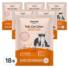 탐사 베이직 프리미엄 고양이 두부모래 7L (약 2.8kg), 복숭아향, 18개