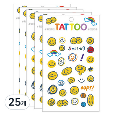 Petit 迷你紋身貼紙 TS001, 微笑臉, 25個