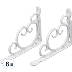 層架支撐架 L型支架 托架 愛心裝飾 壁掛層架 固定支撐架, 白色, 6個