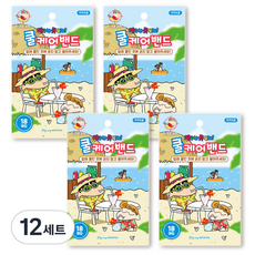 짱구는못말려 플라잉 웨일즈 쿨케어 밴드 블루 랜덤발송 18매 세트, 18개입, 12개