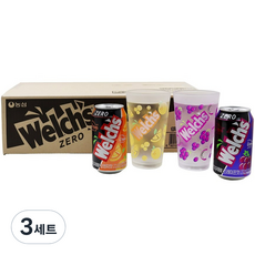 웰치 제로 포도 355ml x 6p + 제로 오렌지 355ml x 6p + 변색컵 포도 + 변색컵 오렌지 세트, 3세트