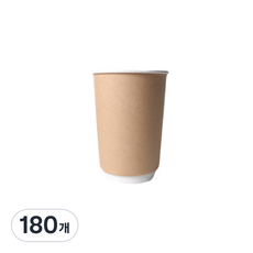 牛皮雙層紙杯 390ml, 180個, 1入