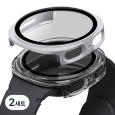 칸탐 갤럭시워치 풀커버 케이스 2p 세트, 투명, 실버, 2세트