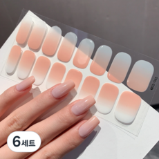 쿠말 젤네일 스티커 네일 스트립 세트, 6세트, 베이비피치