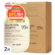 바이아우어 블랙 비어 이스트 샴푸 앰버우드향, 500ml, 2개