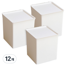 抽屜小物整理收納保管盒 一體型, 白色, 12個