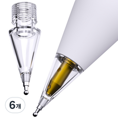 구스페리 애플펜슬 펜촉 반영구 메탈 팁스 샤프형, 투명, 6개