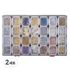 쿼르디 네일 아트 파츠 쥬얼리 리본 28종 세트, 2세트, 혼합색상