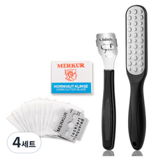 모모리빙 굳은살제거 발 각질면도기 + 면도날 10p + 각질제거기 세트, 4세트