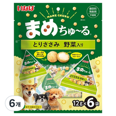 이나바 강아지 콩알 츄르 닭가슴살&채소 TDS-142 6p, 72g, 6개, 혼합맛(닭가슴살/채소)