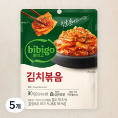 비비고 김치볶음, 80g, 5개