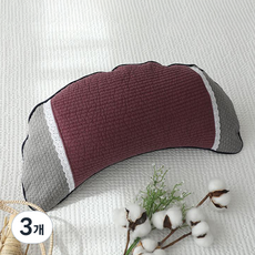 MuyBien 棉布半月形蕎麥枕, 酒紅色, 3個