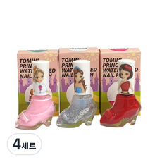 Tomini 兒童公主水性指甲油, A組合(嬰兒粉, 紅玫瑰, 閃亮銀), 4個
