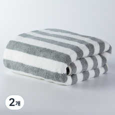 코멧 부드러운 스트라이프 바스타올 70 x 140 cm, 그레이, 2개