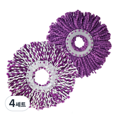 리아오 통돌이용 극세사걸레 리필 2P 랜덤 발송, 4세트