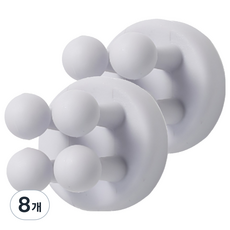 LivingHomeDetail 壁掛式多功能矽膠牙刷架 GE-23, 8個, 灰色