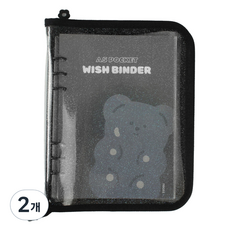 Recoz A5 許願活頁本封套 6孔手帳, 06 深色小熊, 2個