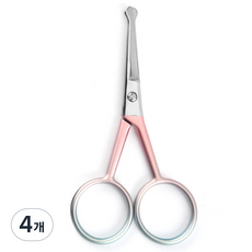 미니맥시 스테인리스 코털 정리 가위, 핑크, 4개