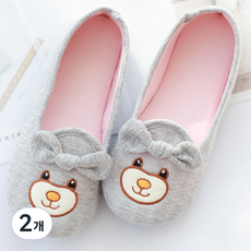 金牌可愛襪套式室內拖鞋, 灰色