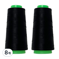 COTS 拷克/鎖邊/包縫用尼龍彈力線 2200m, 黑色, 8個