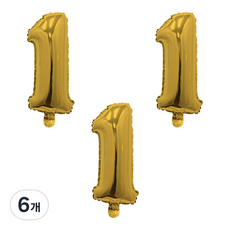 PARTY 09 數字鋁箔 1 大, 金色, 6個