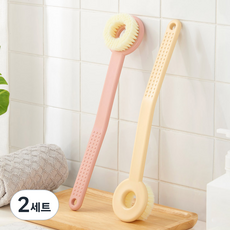 모나코올리브 커브드 밀착 바디브러시 2종 세트, 인디핑크 + 옐로우, 2세트