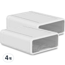 Market Plan Serenity 透明收納盒 小型, 4個, 白色