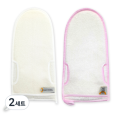 Oceantowel 經濟型海綿身體+身體手套, 混色（身體)、粉色+白色（身體手套), 2組