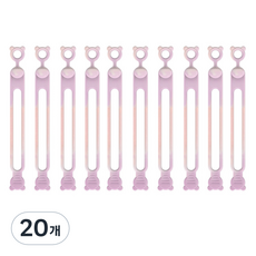 마다꾸미 실리콘 케이블타이 콘세트 선 라인 정리, 41 곰돌이 핑크마블, 20개