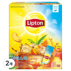 립톤 아이스티 분말 복숭아맛, 14g, 80개입, 2개