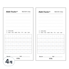 ICL 習慣追蹤日常便條紙 35天, 綜合色, 1入, 4個