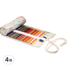 Allode 帆布捲簾式色鉛筆袋 72色 82 x 20 cm, 10 花朵圖案, 4個