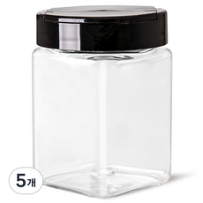 Barunmeegak BPA FREE 方形雙開蓋調味罐, 300ml, 5個