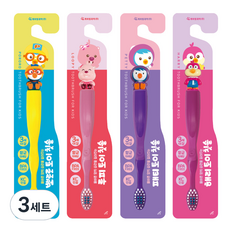 KM Pharmaceutical Pororo 玩具幼兒牙刷 4件組, Pororo, Peti, Loopy, Harry, 4入, 3套
