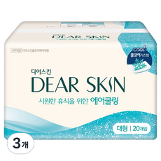 DEAR SKIN 涼感蝶翼型衛生棉, 3個, 大型, 20入