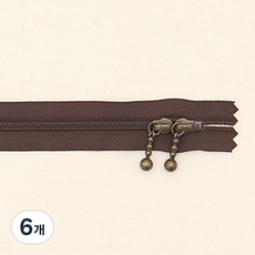 YKK 纖細尼龍拉鍊 自然色 50cm, 棕色, 6個