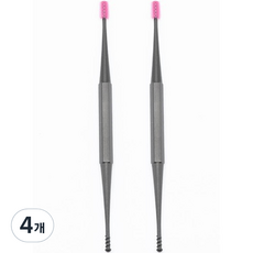 데일리리빙 실리콘 듀얼팁 귀이개 블랙 + 핑크, 1개입, 4개