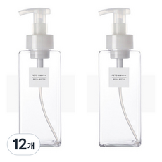 제이밀 심플 버블 펌프 공병 650ml, 투명, 12개