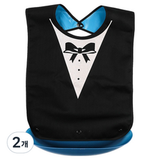 Rositerra 成人防水圍兜, S 黑色蝴蝶結 + 矽膠, 2個