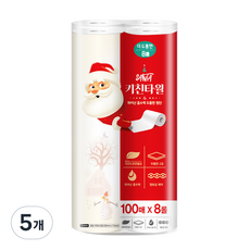 Santa 雙層廚房紙巾 100抽, 5個, 8入