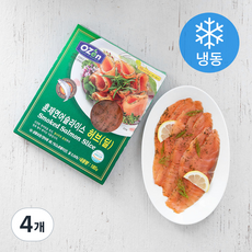 오젠 노르웨이 훈제 연어 슬라이스 허브딜 (냉동), 180g, 4개
