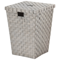 kela Alvaro附蓋長方編織收納籃, 奶油棕