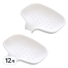 排水良好的肥皂架, 白色, 12個