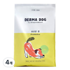 더마독 강아지 기능성 사료, 장건강/유산균, 2kg, 4개